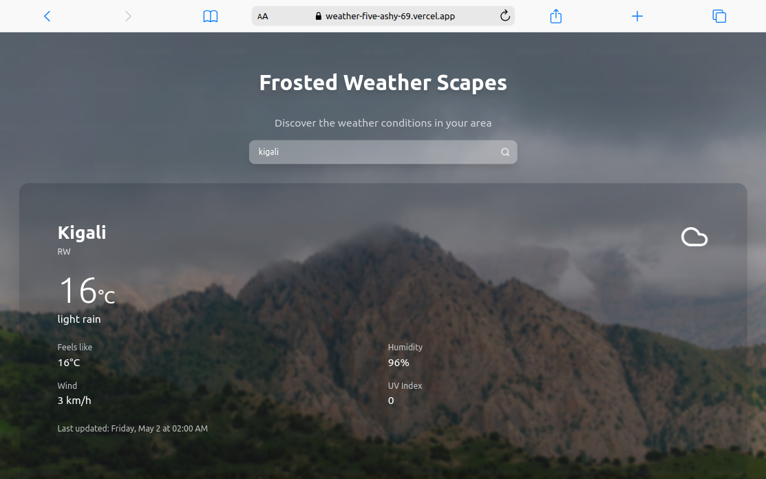 Weather App - Showcase Website